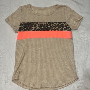 Leopard and Hot Pink Creme T-Shirt